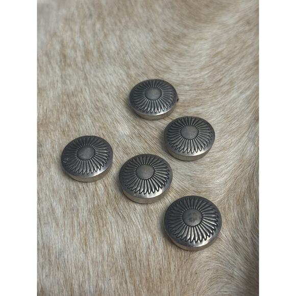 Native American Sterling Silver Concho Flower Cluster Button Cover Denim~ONE - Picture 7 of 8